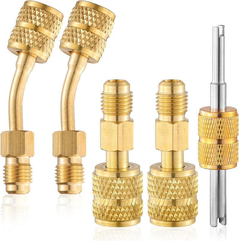 Tigbear R410A Mini Split Adapters, R410A Adapter Kit, R410A Charging Vacuum Port Connector with 5/16" Female to 1/4" Male, R410A Vacuum Pump Adapters for HVAC Refrigerant System - Image 1